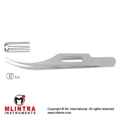 Pierse-Colibri Corneal Forcep 1 x 1 Teeth Stainless Steel, 7.5 cm - 3 1/4" Tip Size 0.1 mm